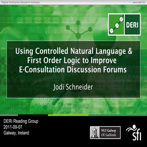 Using Controlled Natural Language and First Order Logic to improve e ...