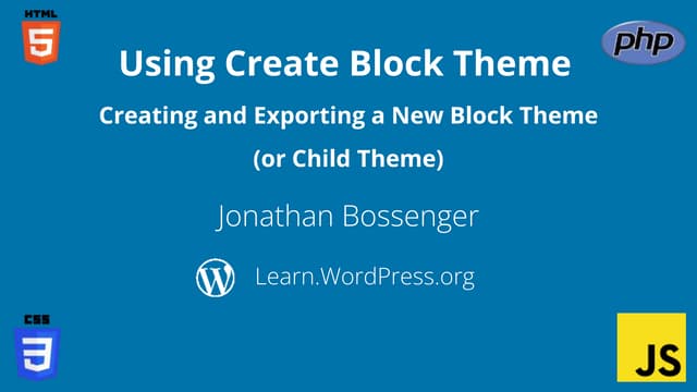 Using Create Block Theme