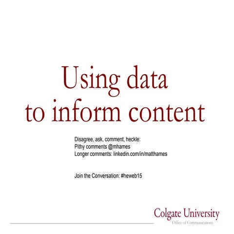 HigherEd Web conference presentation