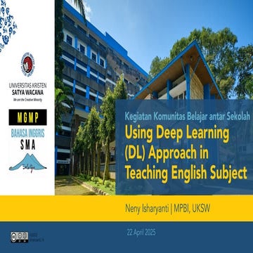 Using Deep Learning (DL) Approach in Teaching English Subject 