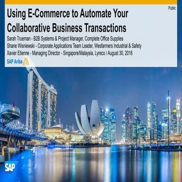 Using E-Commerce to Automate Your Collaborative Business Transactions