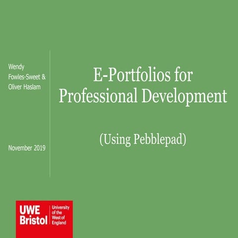 Using e portfolios for professional development