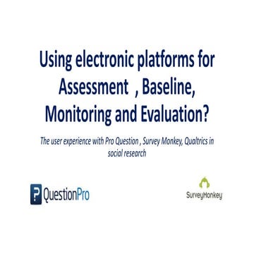 Using electronic platforms for m&e