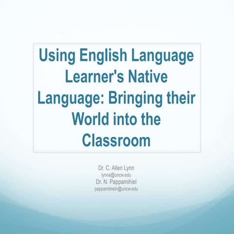 Using ELLS's native language