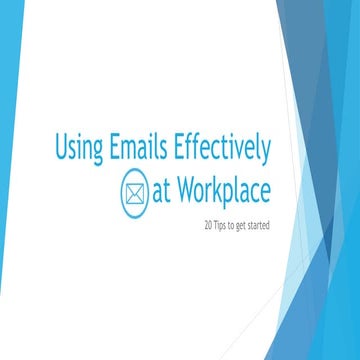 How to use Email Effectively at workplace