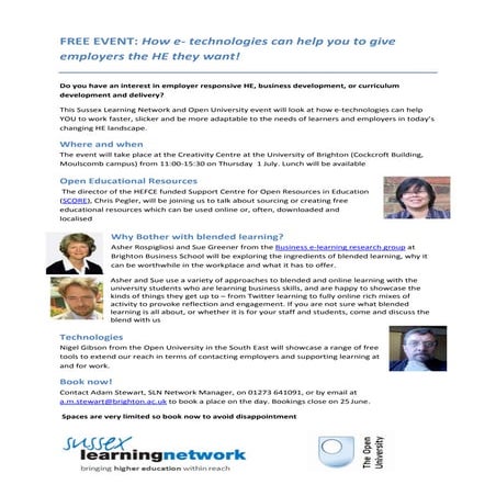 Using etechnologies event flyer