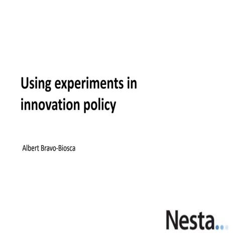 Using experiments in innovation policy (short)