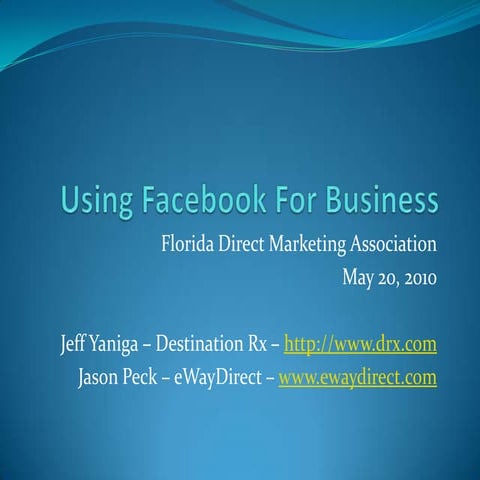 Using Facebook for business fdma