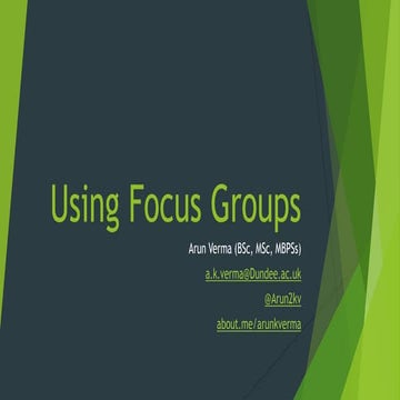Using focus groups