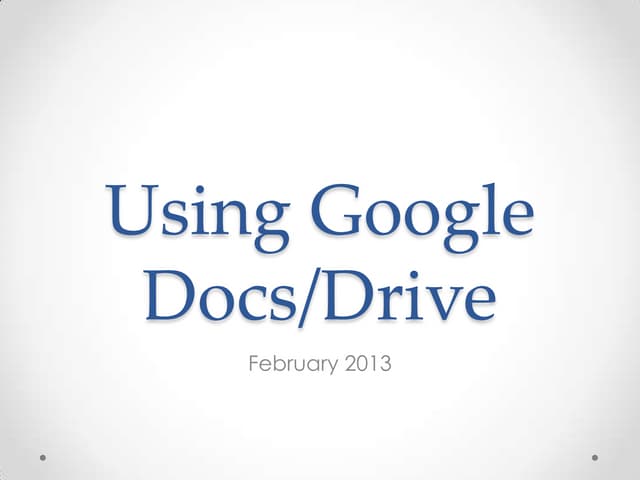 Using google docs