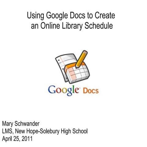 Using Google to Create a Library Schedule