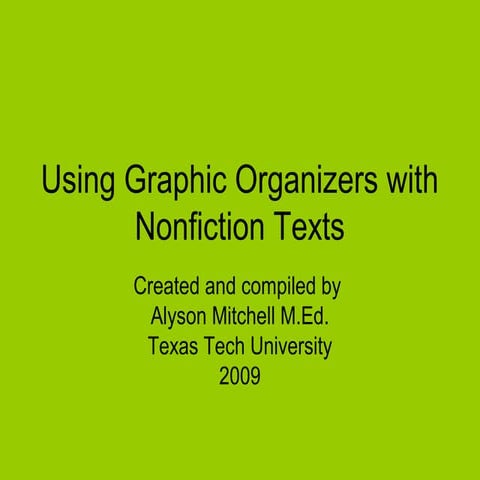 Using graphic organizers with nonfiction texts