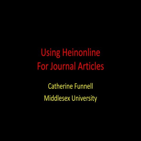 Using heinonline