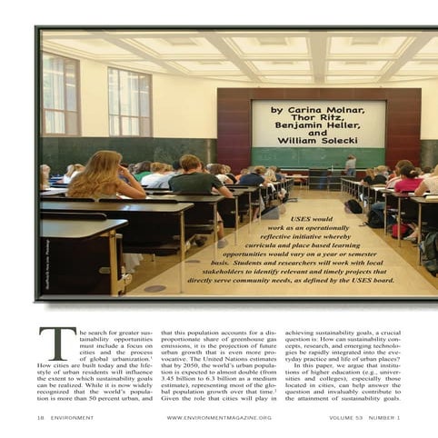 Using higher education community partnerships to promote urban sustainability