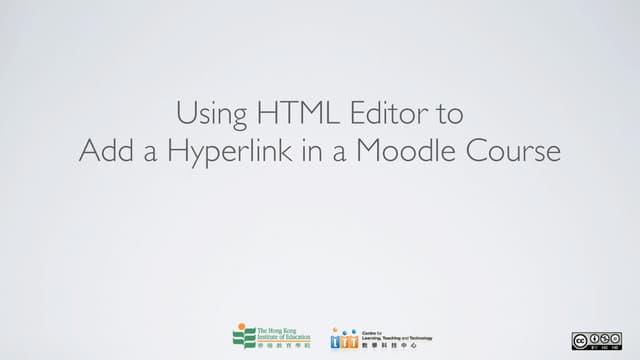 Using html editor to add hyper link in moodle course