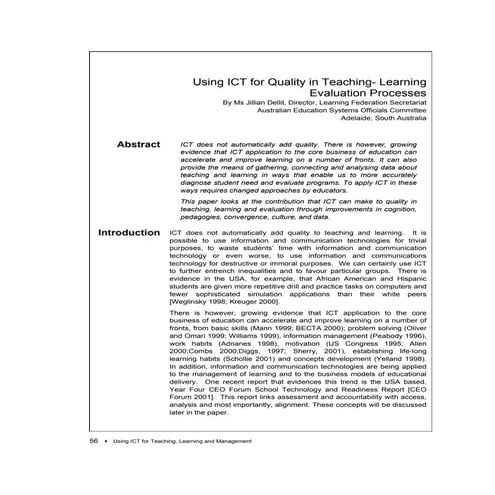 Using ICTs for quality in teaching 