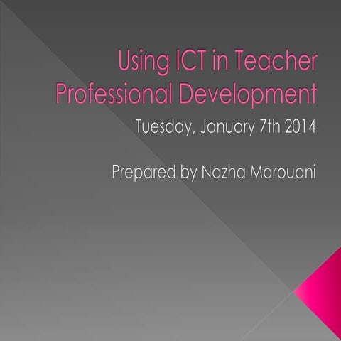 Using ICT in teacher professional development