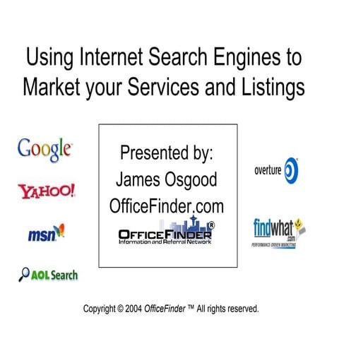 (2004) Using internet search engines to market your services