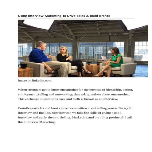 Using Interview Marketing to Drive Sales & Build Brands