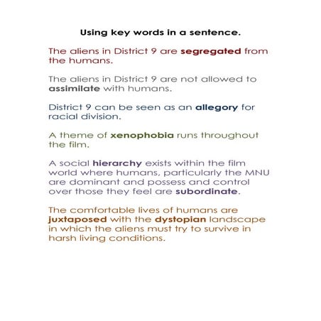 Using key words in a sentence | DOCX