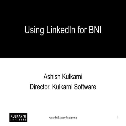 Using Linked In For BNI