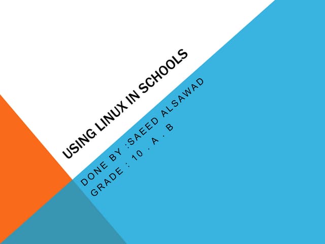 Using linux in schools 