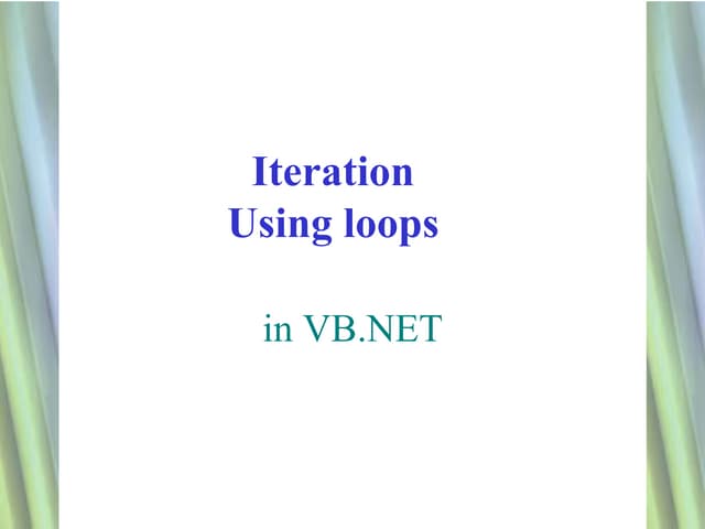Using loops