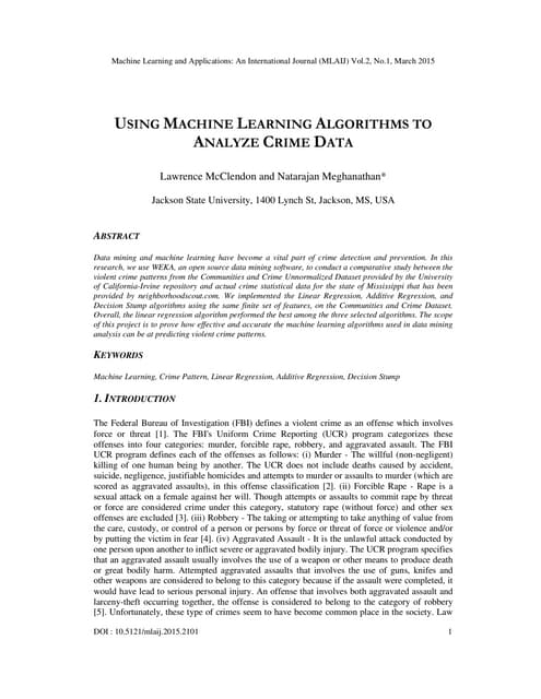 Using machine learning algorithms to | PDF