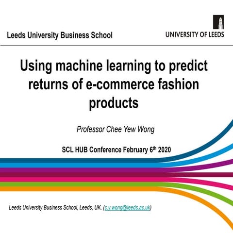 Using Machine Learning to Predict Returns of e-Commerce Fashion Products