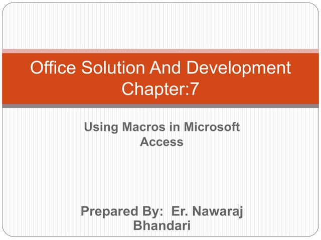 Using macros in microsoft access