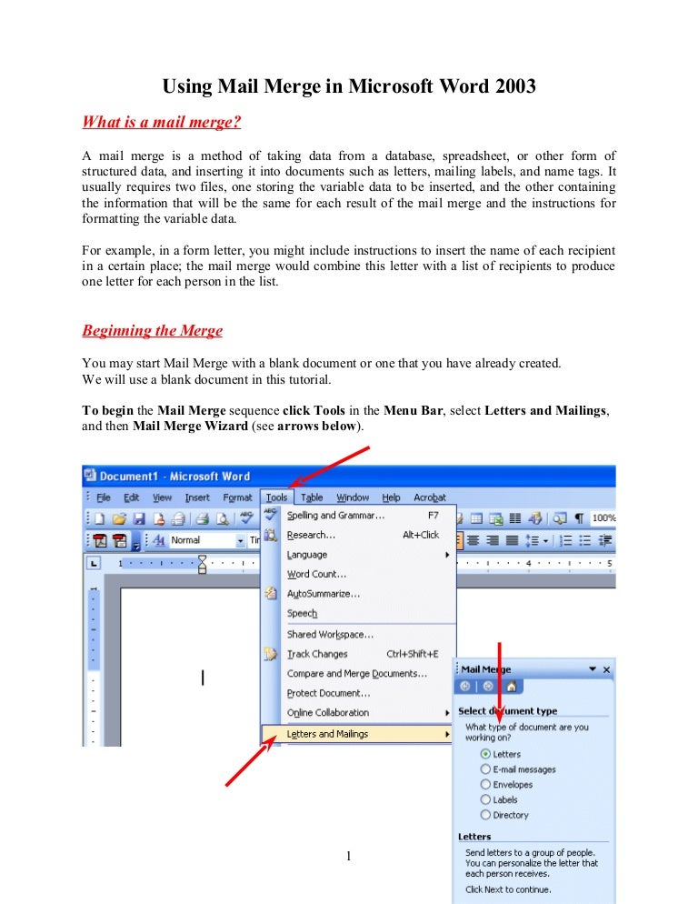 Using Mail Merge