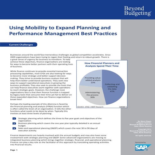 Using Mobility to Expand Planning and Performance Management Best Practices