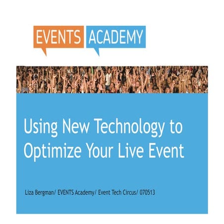Using new technology to optimize your live event def sendsteps