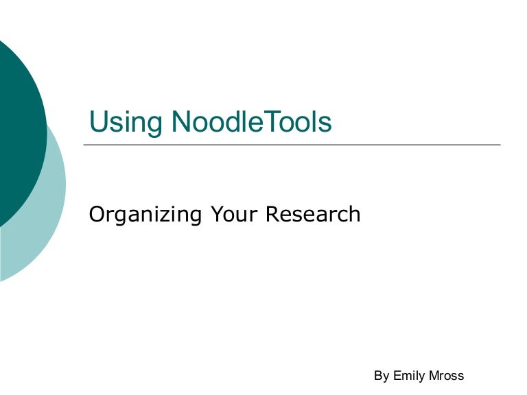 Using noodle tools lesson