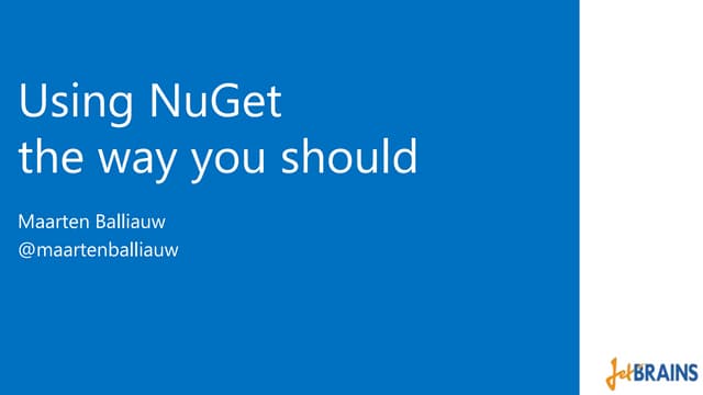 Using nu get the way you should   svcc