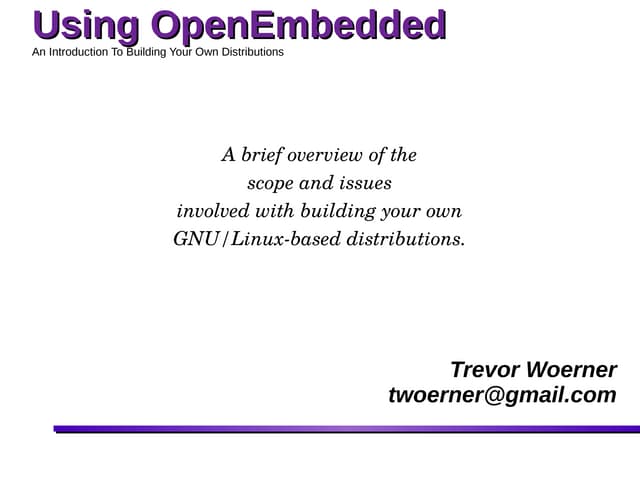 Using OpenEmbedded