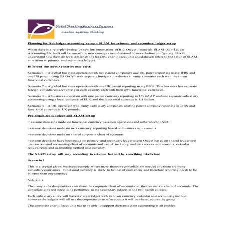 Using oracle r12 slam with secondary ledgers