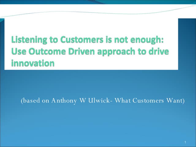 Listening to Customers in the Corre...