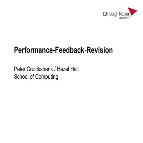Using performance-feedback-revision when teaching KM
