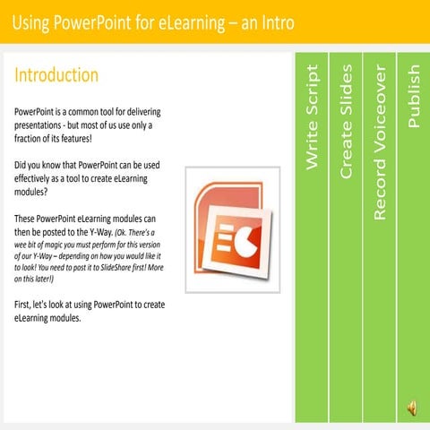 Using power point for elearning - an intro