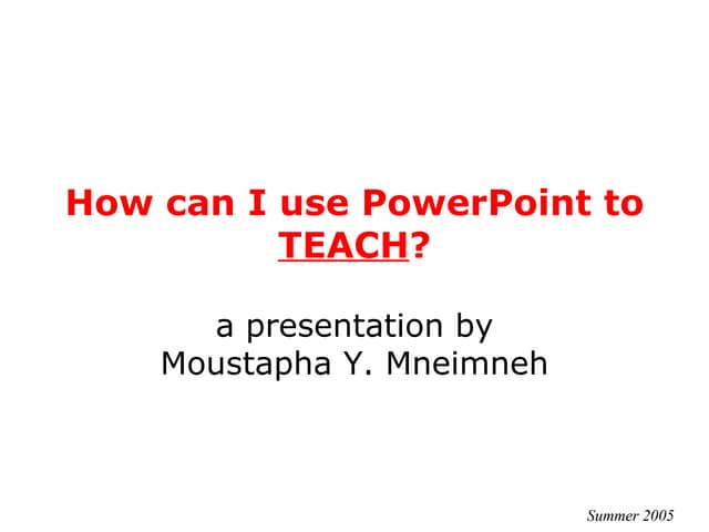 Using powerpoint in teaching