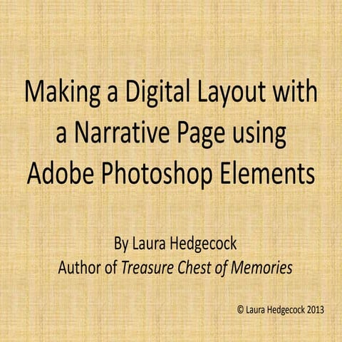 Making a Digital Layout with a Narrative Page using Adobe Photoshop Elements