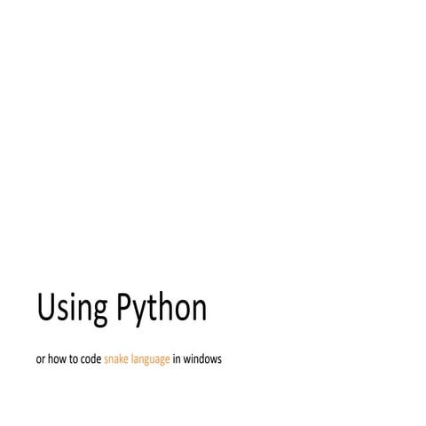 Using Python | PPT