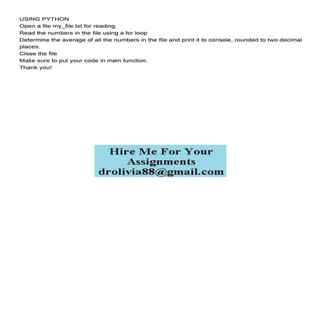 USING PYTHON   Open a file my_filetxt for reading Read the.pdf