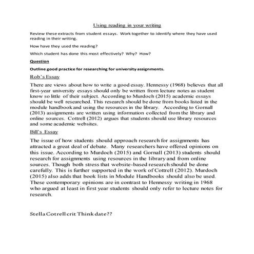 Using reading in your writing1