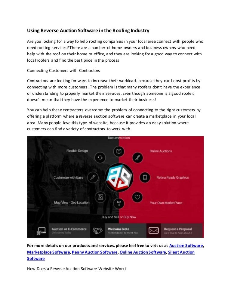 Using Reverse Auction Software In The Roofing Industry