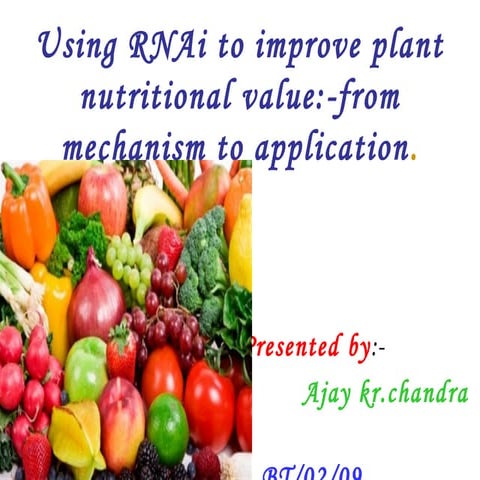 Role of biotechnology - gene silencing in plant disease control | PPT