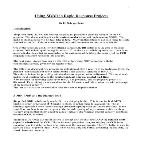 Using sdbr in rapid response project