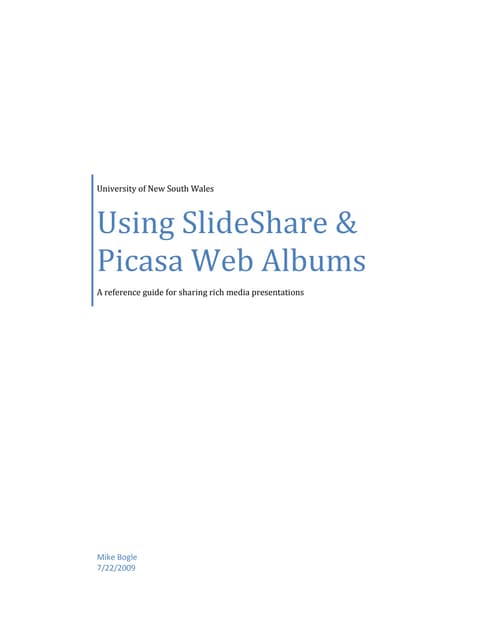 Using SlideShare And Picasa Web Albums