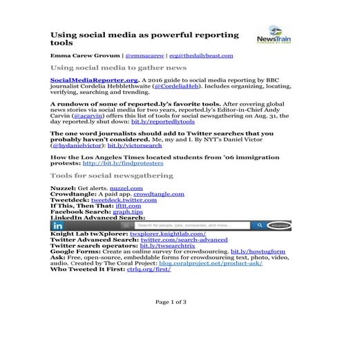 Using Social Media as Powerful Reporting Tools - Emma Carew Grovum - Murfrees...